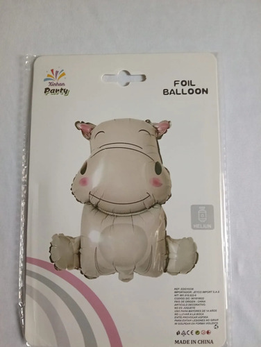 Kit Decoración Globos Animalitos Tiernos - Cumple (mes-años) Hipopotamo miniatura 3