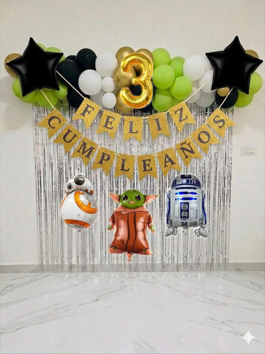 Kit Decoracion Cumpleaños Star Wars Baby Yoda Globos Fiesta