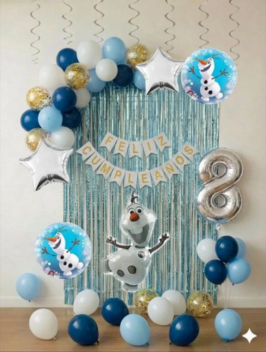 Kit Decoración Olaf Frozen Globos Cumpleaños Fiesta — imagen 1