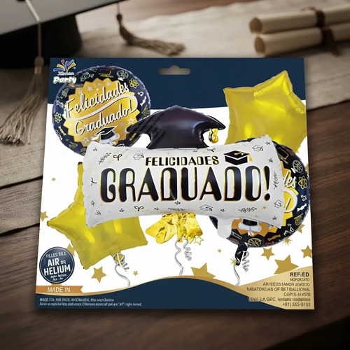 Kit Decoración Graduación Globos Fiesta Grado 64 Pzs miniatura 3