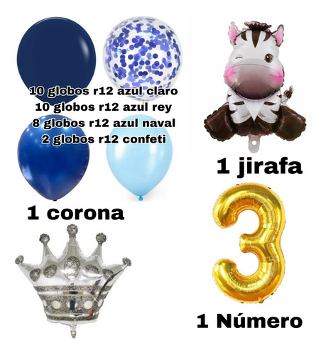 Kit Decoración Globos Animalitos Tiernos - Cumple (mes-años) Cebra — vista alternativa