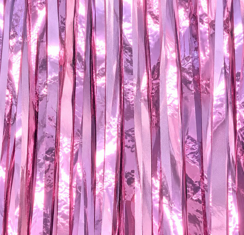 Cortina De Flecos Metalizada Lisa Fiesta Decoracion 1x2m Lila