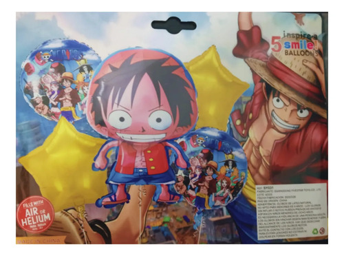 Kit Decoracion Fiesta Cumpleaños Globos One Piece Luffy miniatura 3