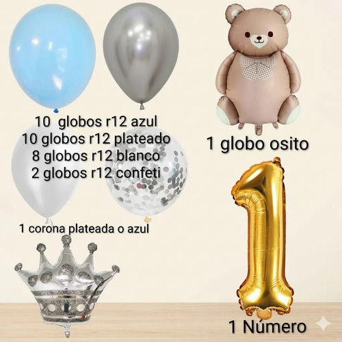 Kit Decoración Globos Animalitos Tiernos - Cumple (mes-años) Osito — vista alternativa