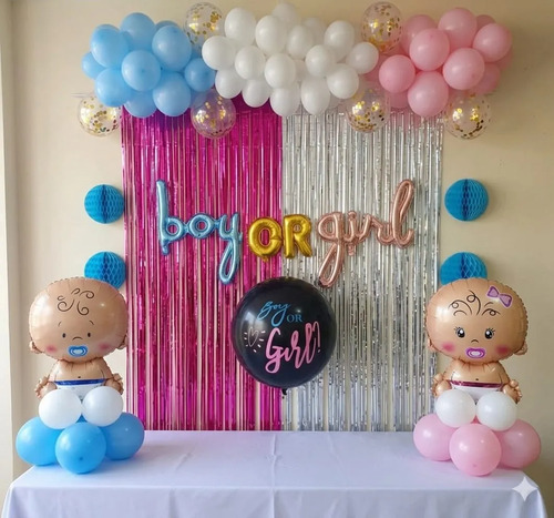 Kit Decoracion Revelación De Sexo Globos Fiesta Globos Bebes — imagen 1