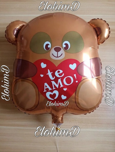 Decoración Globos Amor Y Amistad San Valentín Osito Base Luz Rojo Te Amo miniatura 3