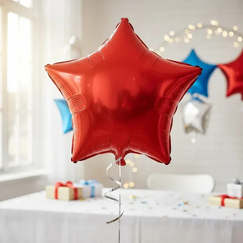 Kit Decoración Cumpleaños Rojo Y Negro Luz Led Cortina miniatura 9