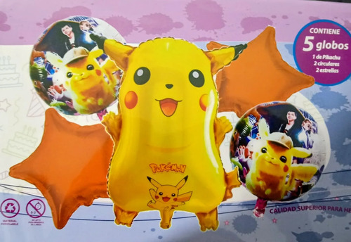 Kit Decoracion Cumpleaños Infantil Globos Pikachu Y Cortina miniatura 3