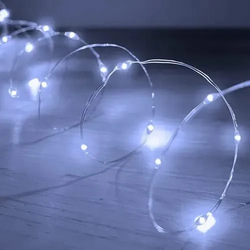 Luces Microled De Hada Para Decoración Blanco 3v