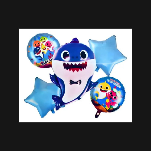 Kit Decoracion Baby Shark Tiburon Globos Fiesta Cumpleaños miniatura 4