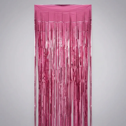 Cortina De Flecos Metalizada Lisa Fiesta Decoracion 1x2m Rosa miniatura 2