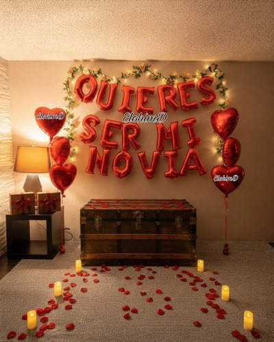 Kit Globos Quieres Ser Mi Novia Decoracion Fiesta Rojo