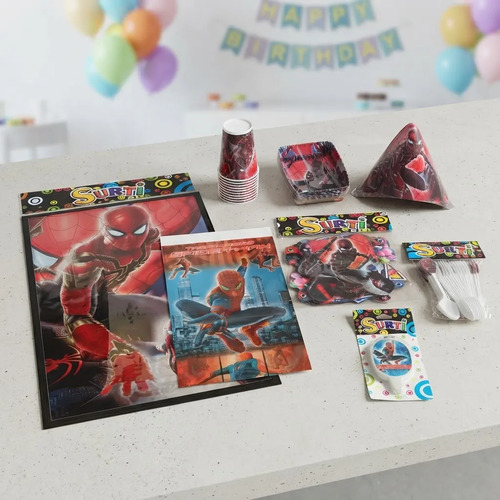 Kit Infantil Decoracion Spiderman Hombre Araña Fiesta Cumpl — imagen 1