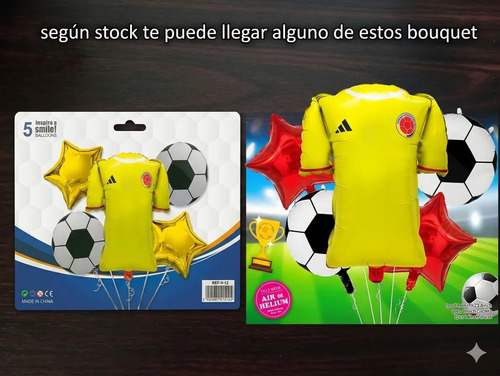 Kit Decoracion Fútbol Selección Colombia Globos Cumpleaños miniatura 5