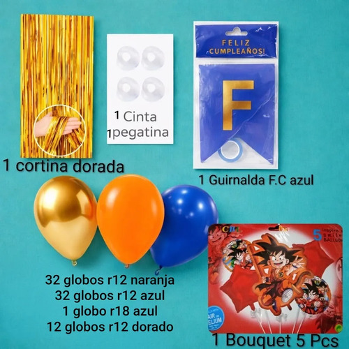 Kit Decoracion Dragon Ball Goku Fiestas Cumpleaños Infantil miniatura 2