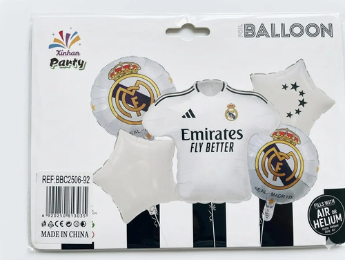 Kit Decoracion Real Madrid Cumpleaños Fiesta Globos Fútbol miniatura 3