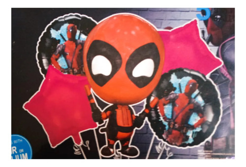 Kit Decoracion Globos Dead Pool Cumpleaños Fiesta 46 Pzs miniatura 5