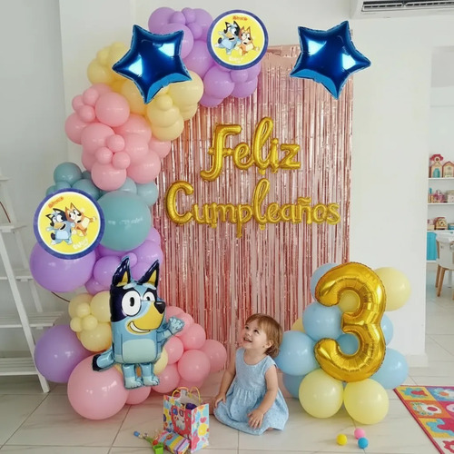 Kit Decoracion Cumpleaños Bluey Globos Fiesta — imagen 1