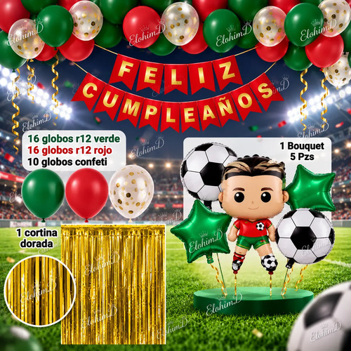 Kit Decoración Globos Cristiano Ronaldo Portugal - 49 Pzs miniatura 2