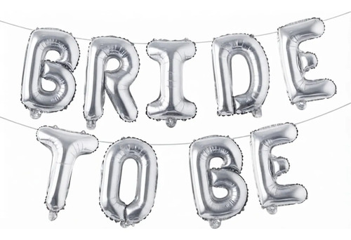 Kit Decoración Globos Despedida Soltera Bride To Be 54 Pzs Plateado miniatura 2