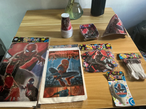 Kit Infantil Decoracion Spiderman Hombre Araña Fiesta Cumpl miniatura 3