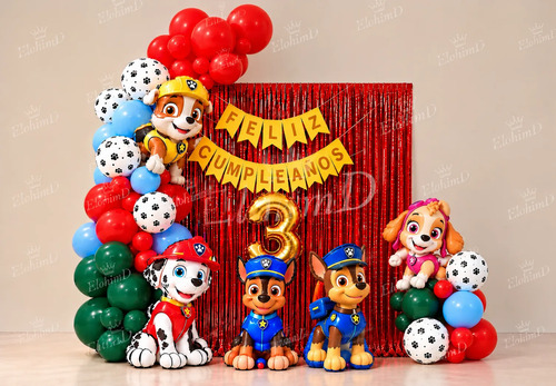 Kit Decoración Cumpleaños Paw Patrol Globos Fiesta Infantil