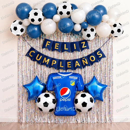 Kit Decoracion Equipo Millonarios Fc Globos Cumpleaños Fiest