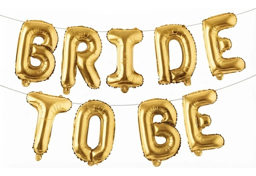 Kit Decoración Globos Despedida Soltera Bride To Be 54 Pzs Dorado miniatura 5