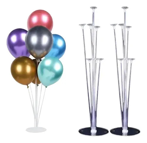Soporte Globos Base 72cm Altura Centro De Mesa Premium Transparente Pvc