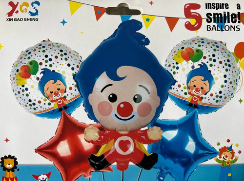 Kit Decoracion Payaso Plim Plim Globos Fiesta Cumpleaños miniatura 5
