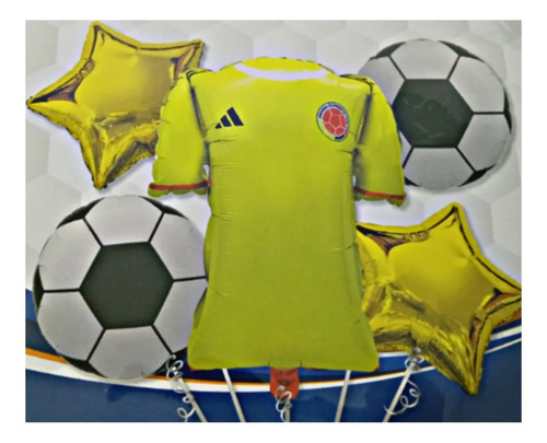 Kit Decoracion Futbol Seleccion Colombia Cumpleaños Globos miniatura 3