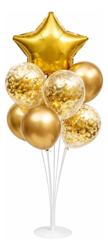 Base Globos Soporte Acrilico 7 Puesto Con Set De 7 Globos Transparente