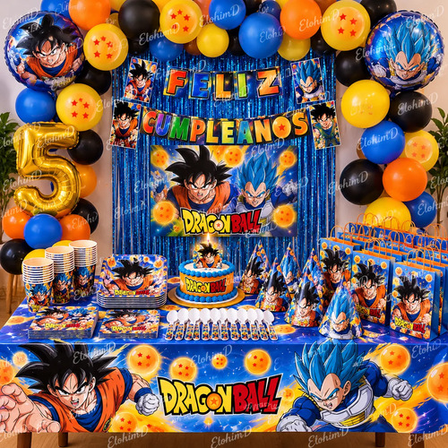 Kit Decoración Dragón Ball Piñata Fiesta Infantil + Vela miniatura 4