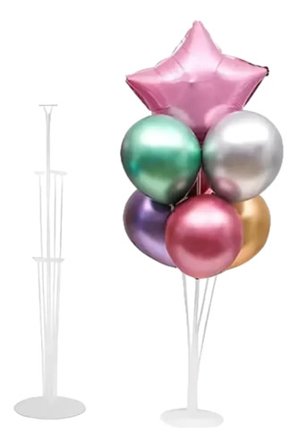 Soporte Globos Base 72cm Altura Centro De Mesa Premium Transparente Pvc miniatura 3
