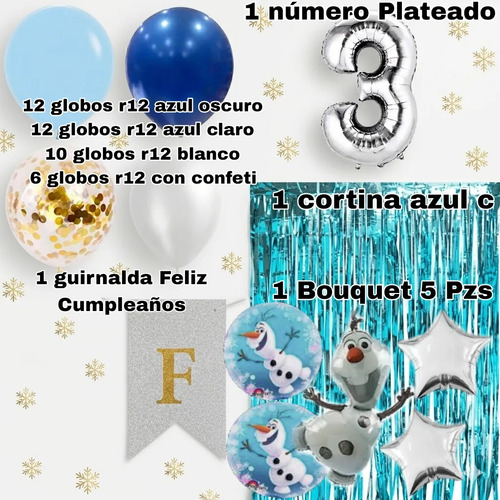 Kit Decoración Olaf Frozen Globos Cumpleaños Fiesta miniatura 2
