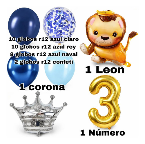 Kit Decoración Globos Animalitos Tiernos - Cumple (mes-años) Leon — vista alternativa
