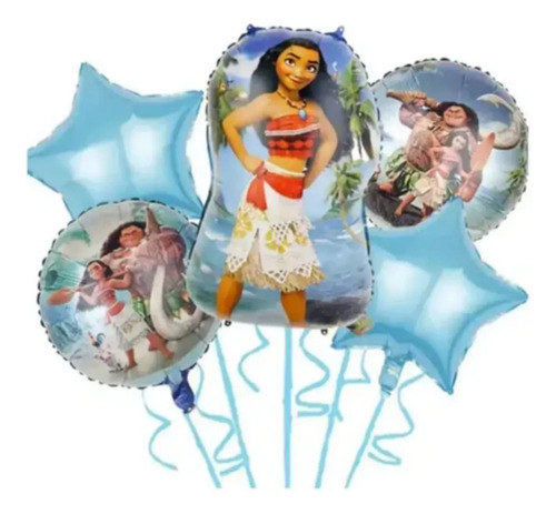 Kit Decoracion Moana Cumpleaños Globos Fiesta Infantil miniatura 4