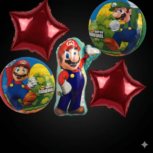 Kit Decoracion Mario Bros Cumpleaños Globos Fiesta miniatura 3