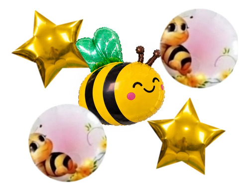 Kit Decoracion Cumpleaños Globos Fiesta Abejita Dulce Panal miniatura 3