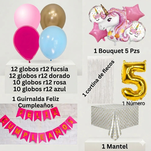 Decoración Globos De Unicornio Cumpleaños Fiesta Mágico miniatura 2
