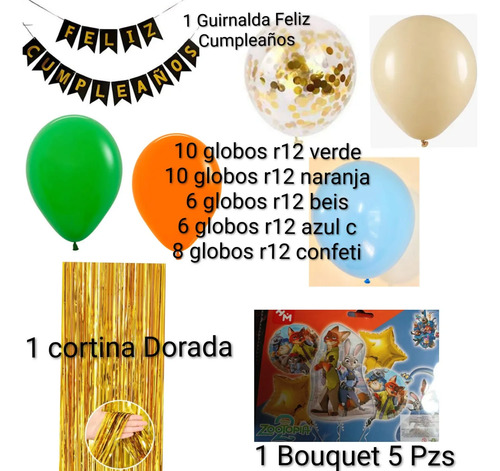 Kit Decoración Globos Zootopia Cumpleaños Globos Fiesta miniatura 2