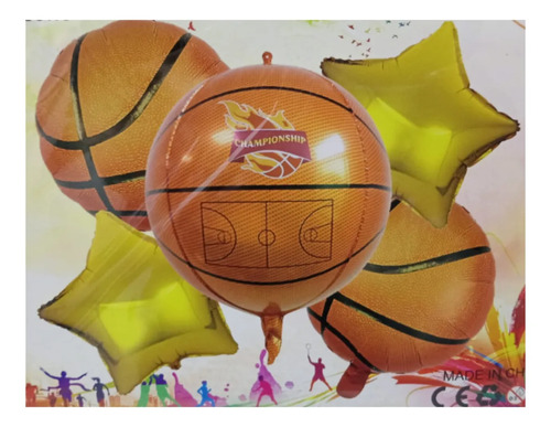 Kit Decoracion Cumpleaños Globos Baloncesto Basket 58 Pzs miniatura 5