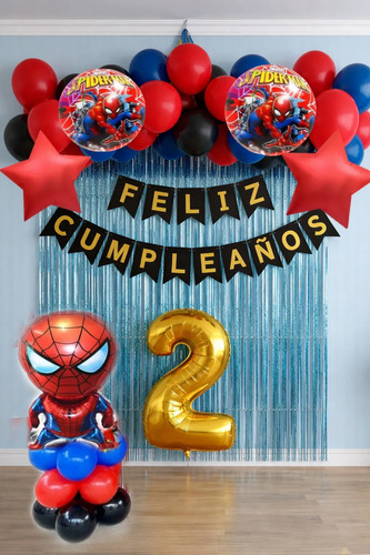 Kit Decoracion Spiderman Hombre Araña  Cumpleaños Globos
