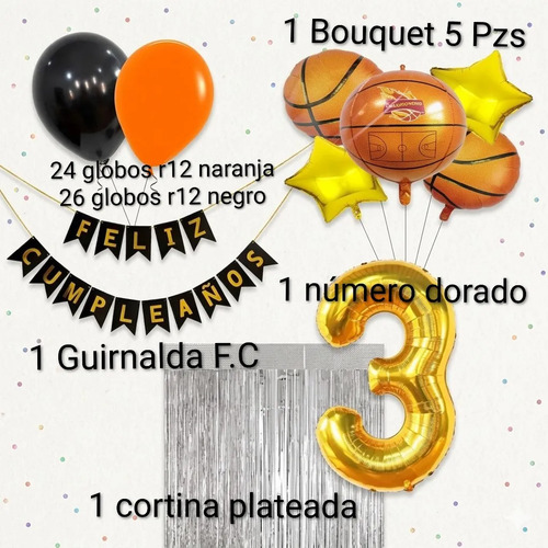 Kit Decoración Cumpleaños Baloncesto - Basket 58 Pzs — vista alternativa