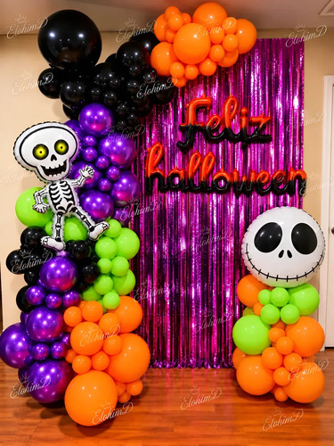 Kit Decoracion Feliz Halloween Globos Fiesta 114 Pzs