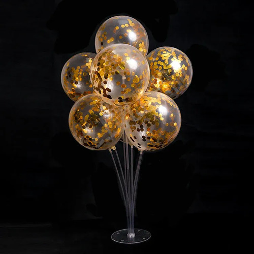 Soporte Globos Base 72cm Altura Centro De Mesa Premium Transparente Pvc — vista alternativa