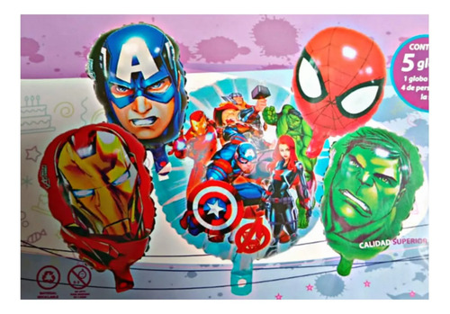 Kit Decoracion Super Heroes Avengers Cumpleaños Fiesta Globo miniatura 4