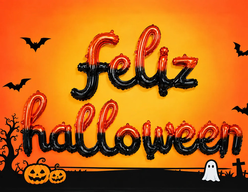Kit Decoracion Feliz Halloween Globos Fiesta 114 Pzs miniatura 3