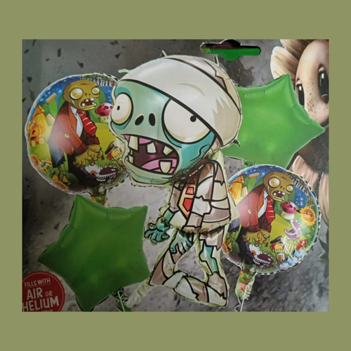 Kit Decoración Zombies Vs Planta Cumpleaños Globos Fiesta miniatura 4