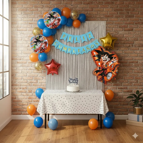 Kit Decoracion Goku Dragon Ball Z Cumpleaños Globos Fiesta — imagen 1